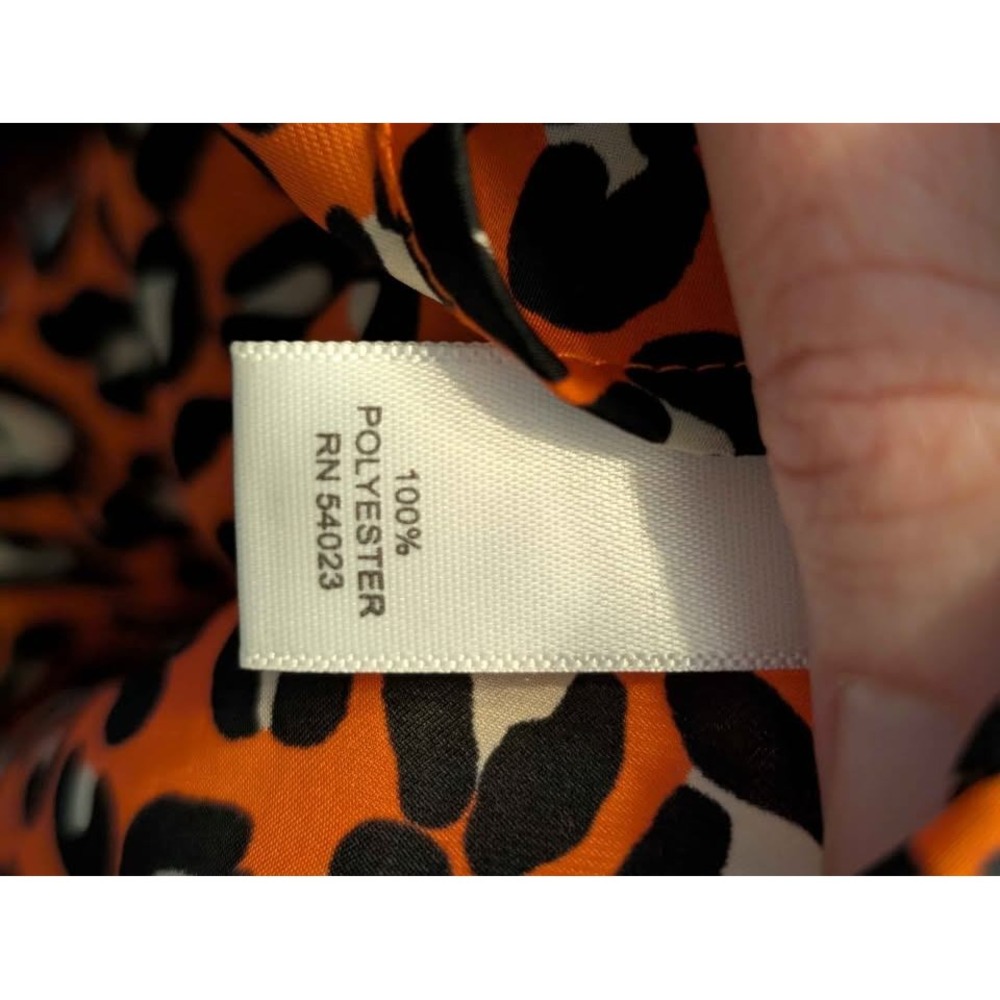 Banana Republic Leopard Print Blouse Womens Size 0 Orange Black Sleeveless Top - Picture 5 of 6